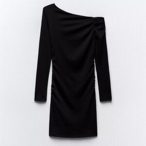 Zara ASYMMETRIC MINI DRESS xs like new never worn